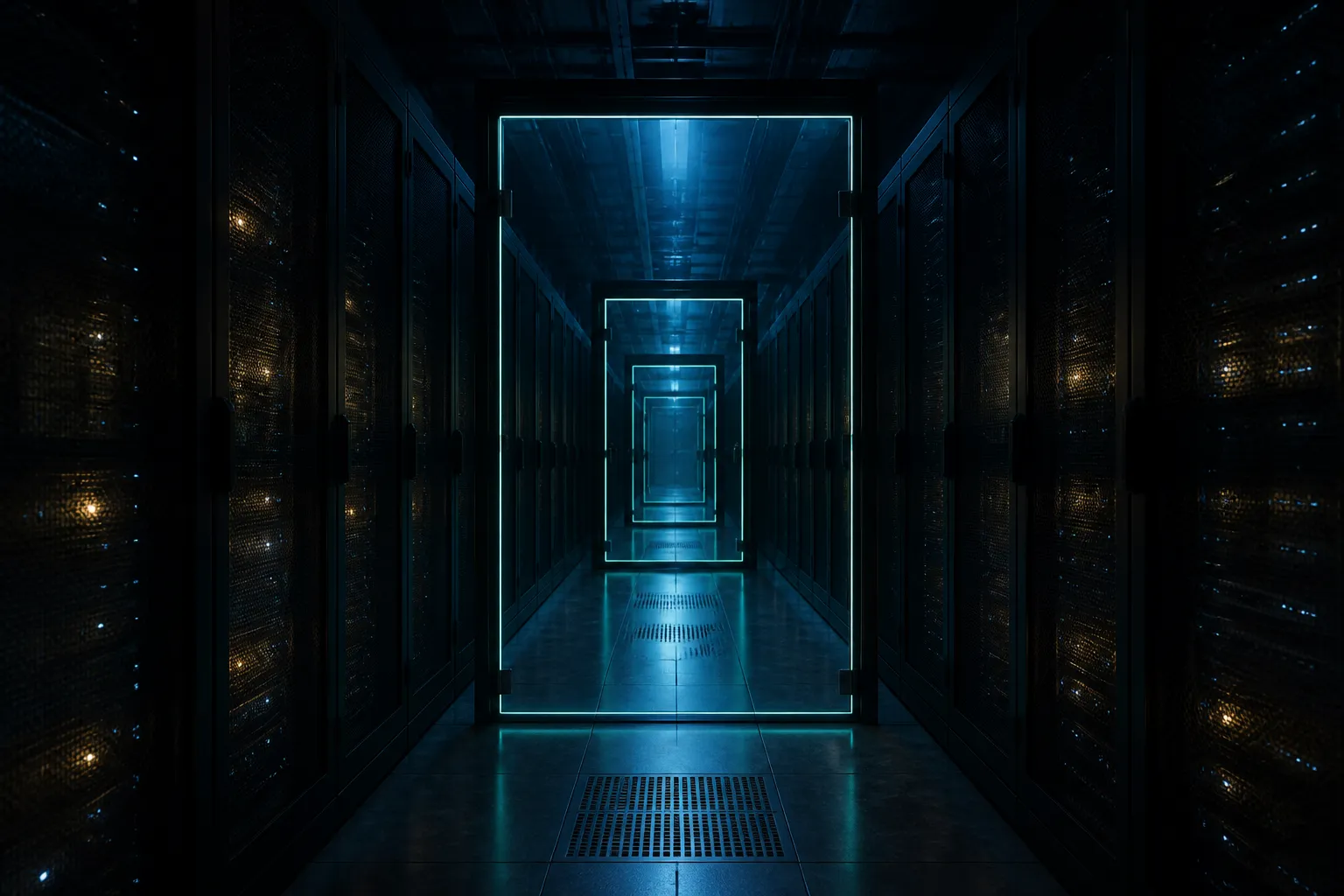 Abstract lines of light converging into a single connection point, representing a data connectivity layer